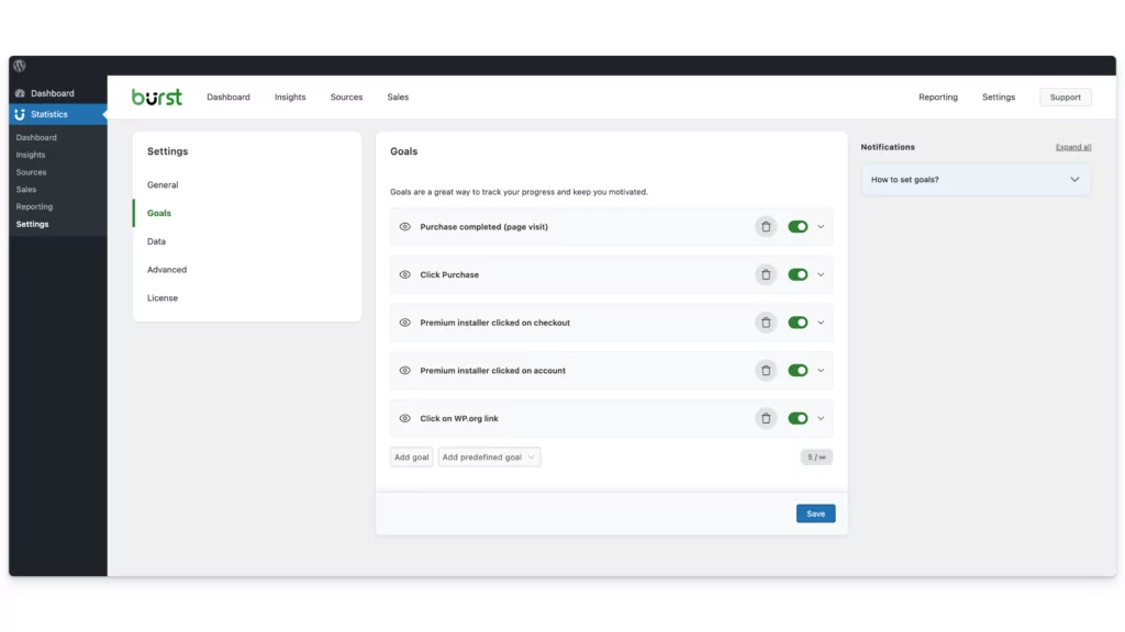 Goal & conversion tracking