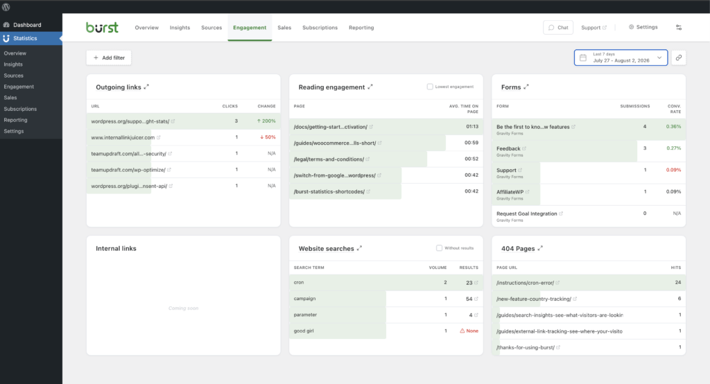 Engagement tracking